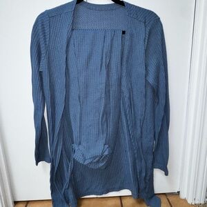 Women's Blue Open-Front Sweater